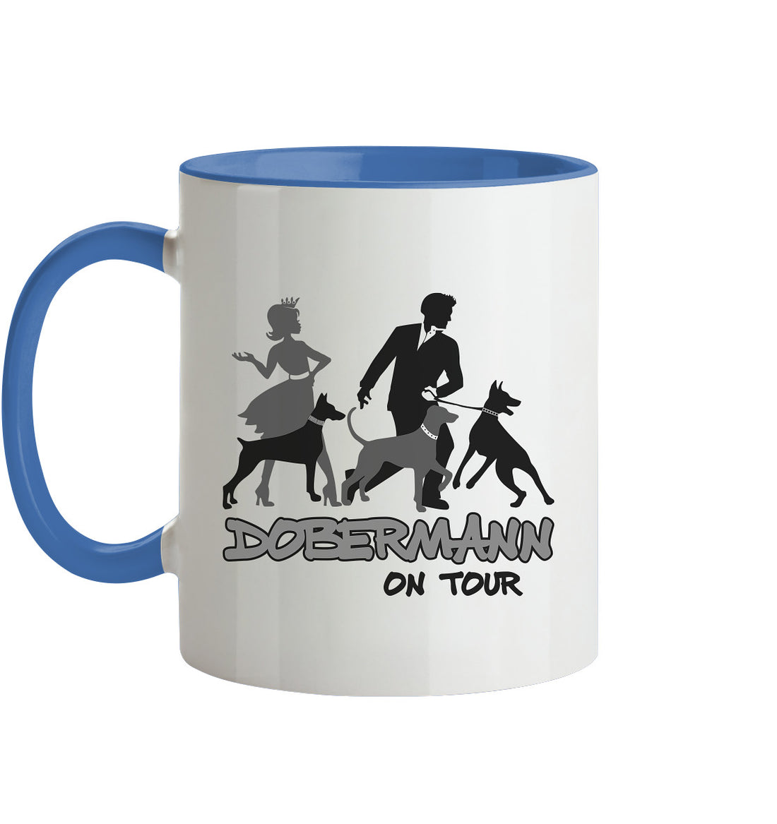 Dobermann on Tour - Trinkgefäße - Tasse zweifarbig