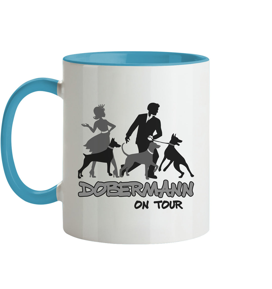 Dobermann on Tour - Trinkgefäße - Tasse zweifarbig