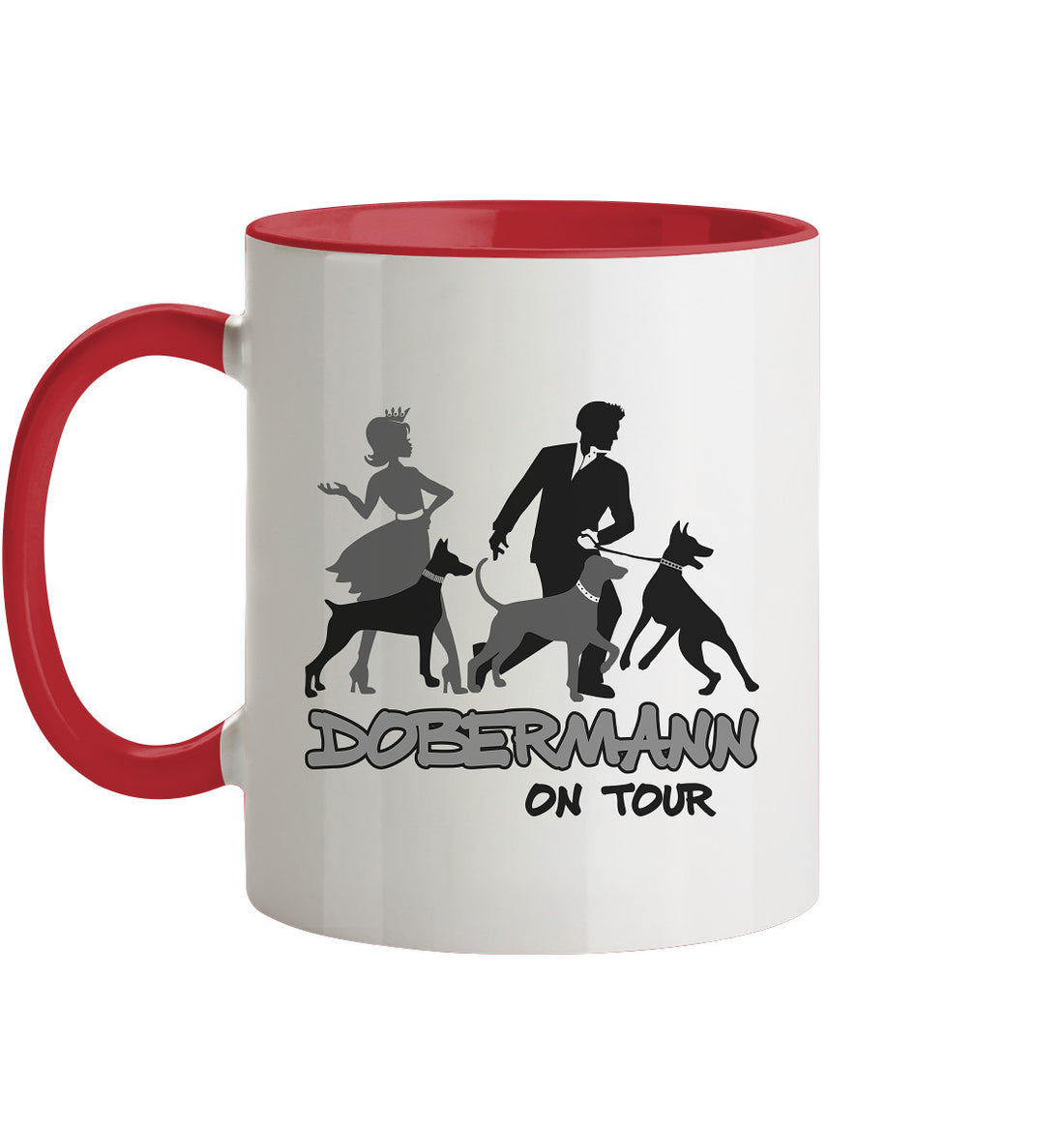 Dobermann on Tour - Trinkgefäße - Tasse zweifarbig