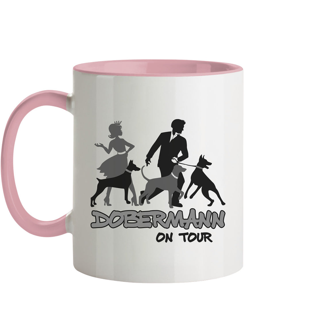 Dobermann on Tour - Trinkgefäße - Tasse zweifarbig