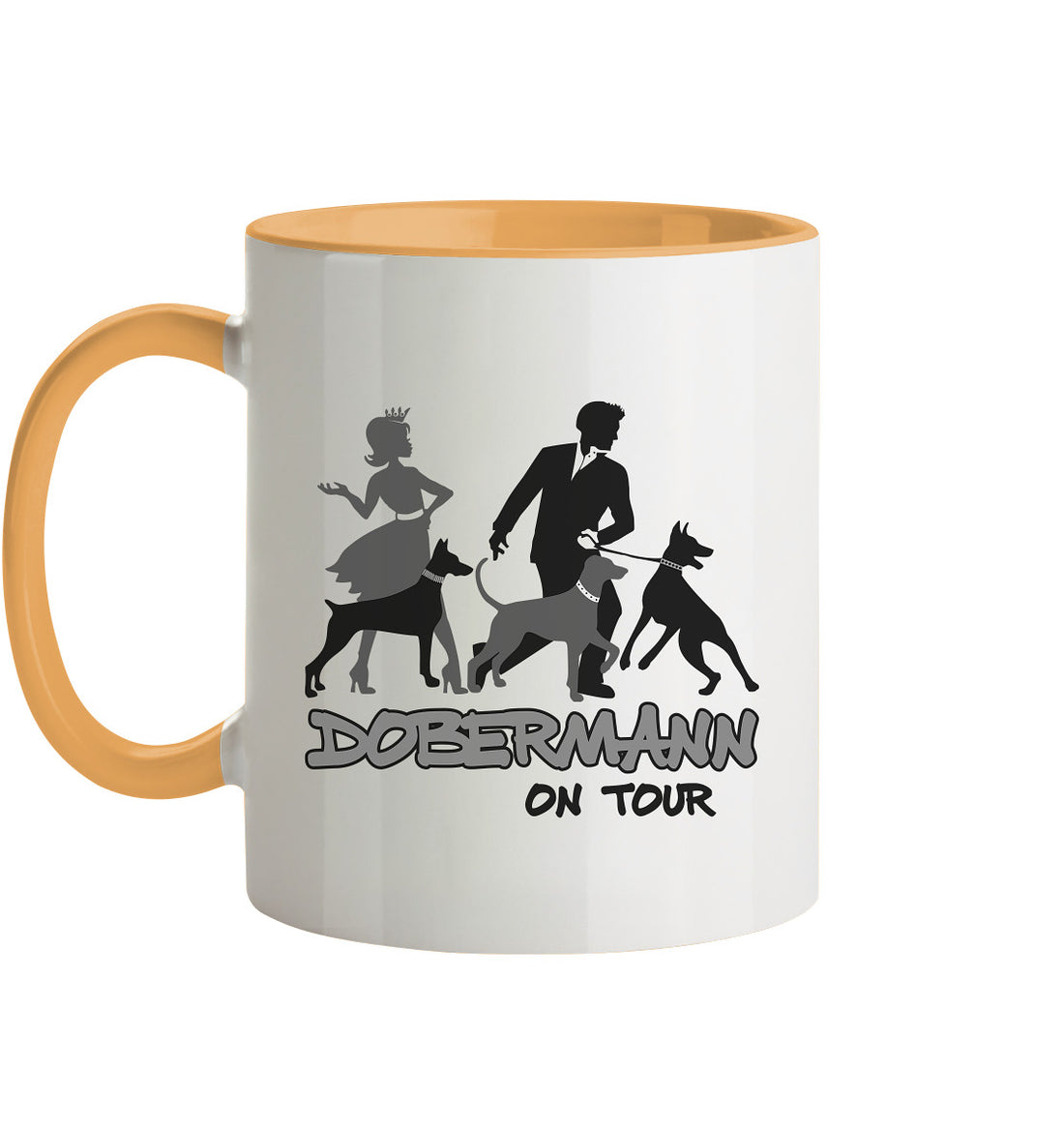 Dobermann on Tour - Trinkgefäße - Tasse zweifarbig