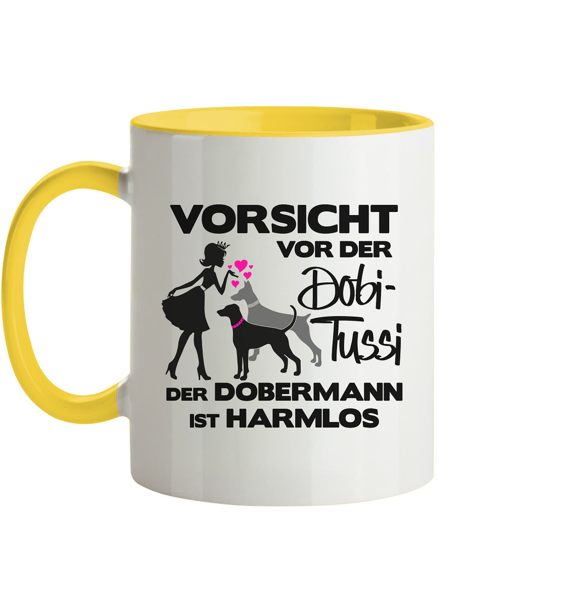 Vorsicht sich vor der DobiTussi - Trinkgefäße - Tasse zweifarbig