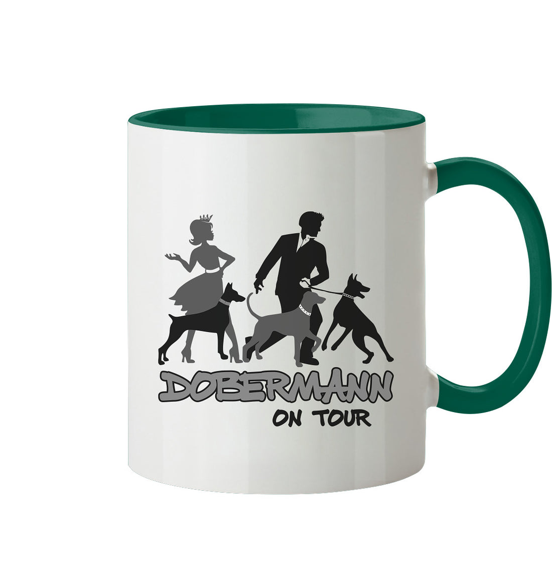 Dobermann on Tour - Trinkgefäße - Tasse zweifarbig