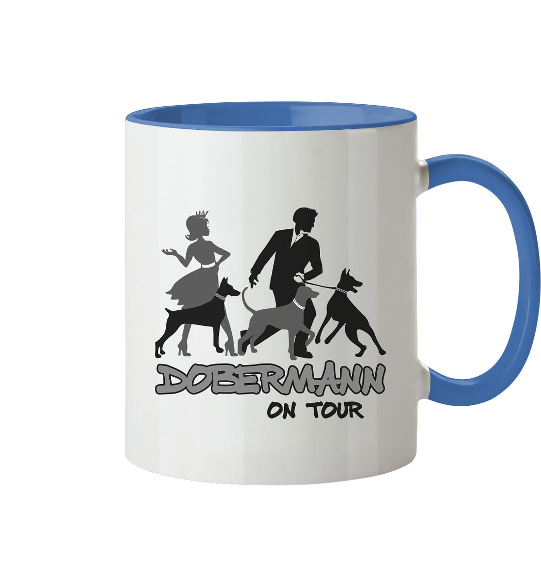 Dobermann on Tour - Trinkgefäße - Tasse zweifarbig