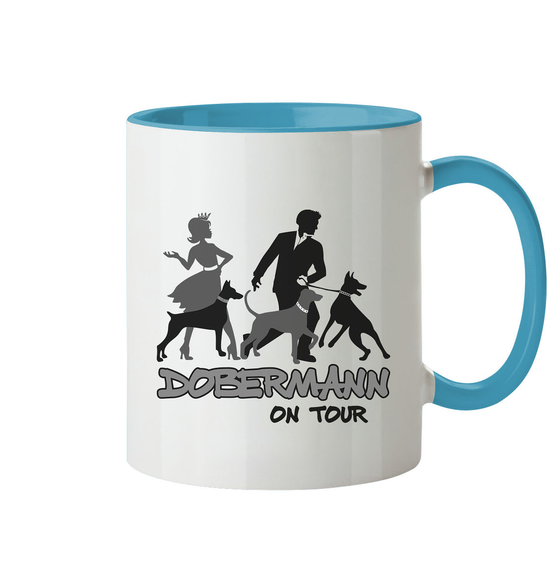 Dobermann on Tour - Trinkgefäße - Tasse zweifarbig