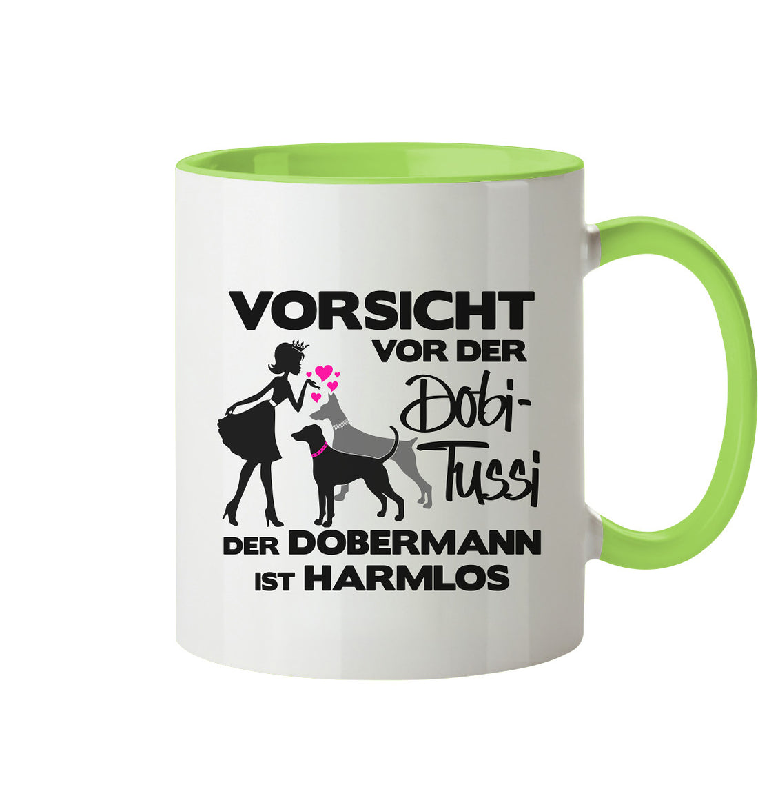 Vorsicht sich vor der DobiTussi - Trinkgefäße - Tasse zweifarbig