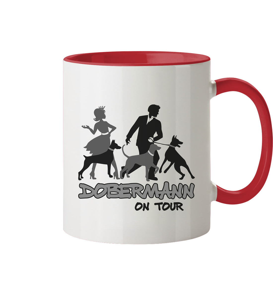 Dobermann on Tour - Trinkgefäße - Tasse zweifarbig