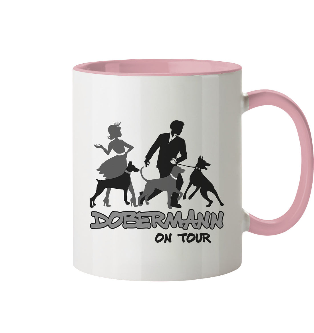 Dobermann on Tour - Trinkgefäße - Tasse zweifarbig