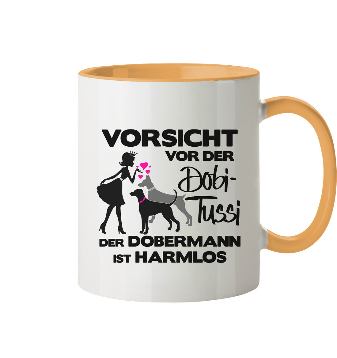 Vorsicht sich vor der DobiTussi - Trinkgefäße - Tasse zweifarbig