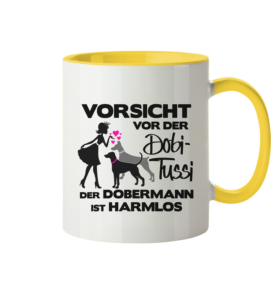 Vorsicht sich vor der DobiTussi - Trinkgefäße - Tasse zweifarbig