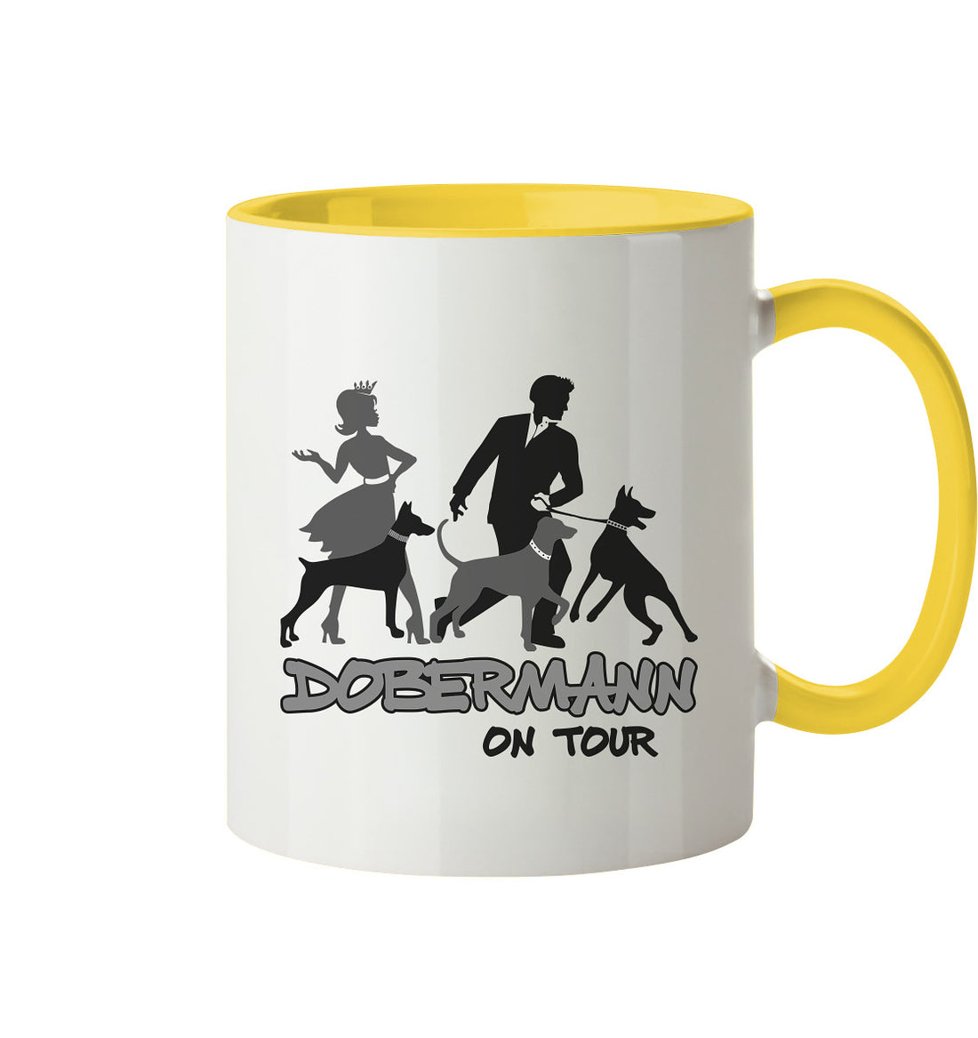 Dobermann on Tour - Trinkgefäße - Tasse zweifarbig